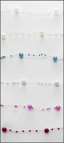 Bild von Girlande, 10m/  5mm, Perlenschnur, weiss