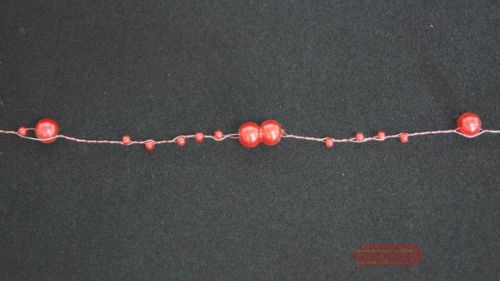 Bild von Girlande, 10m/  5mm, Perlenschnur, d'rot