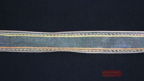 Bild von Band 20m/ 25mm, uni mit Bordure, grauweiss