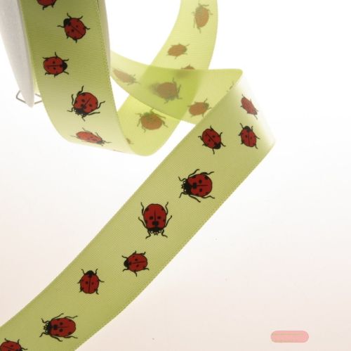 Bild von Band 20m/ 25mm, Marienkäfer, grün