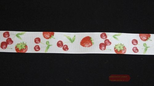 Bild von Band 20m/ 25mm, Früchte, rot/weiss