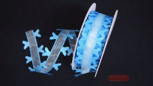 Bild von Band 10y/ 25mm, Schmetterling an Organza, petrol