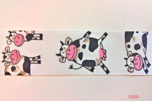 Bild von Band 25m/ 40mm, Kühe, weiss/schwarz