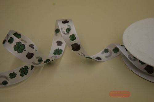 Bild von Band 25m/ 15mm, Kleeblatt & Zylinder, grün/schwarz