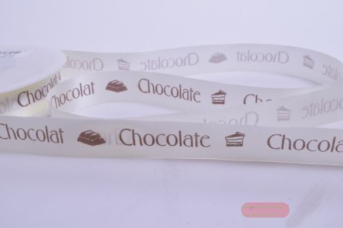 Bild von Band 50m/ 25mm, Chocolat, ecru