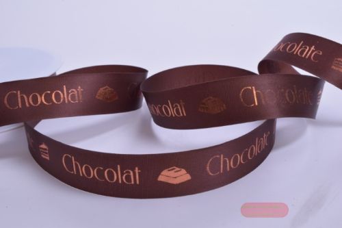 Bild von Band 50m/ 25mm, chocolat, d'braun/ kupfer