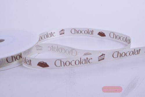Bild von Band 50m/ 15mm, chocolat, ecru