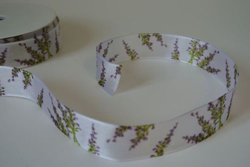 Bild von Band 20m/ 25mm, Lavendel, weiss/lila