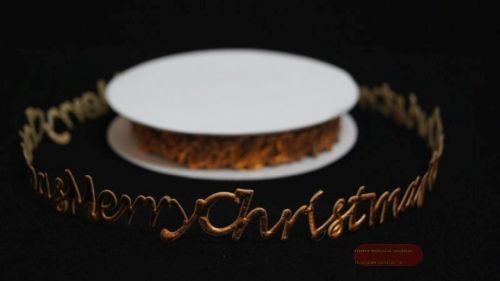 Bild von Band 10y/ 20mm, Merry Christmass klebend, kupfer