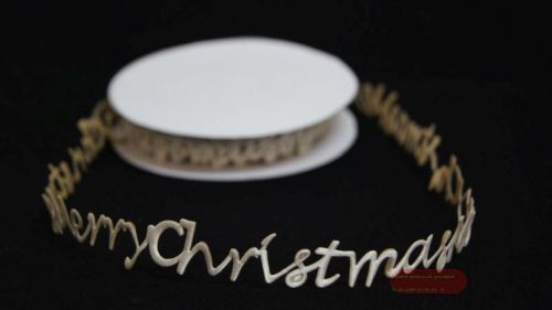 Bild von Band 10y/ 20mm, Merry Christmass klebend, ecru
