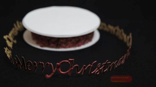 Bild von Band 10y/ 20mm, Merry Christmass klebend, d'rot