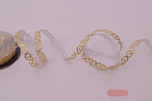 Bild von Band 10y/ 10mm, Ornament kl. klebend, gold