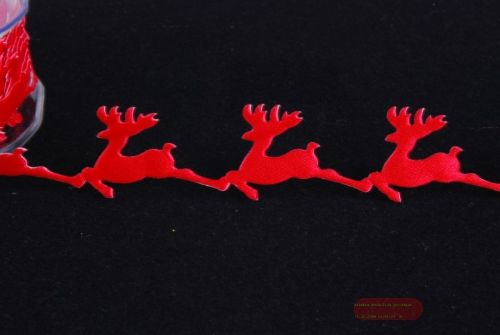 Bild von Band 10m/ 20mm, Hirsche - klebend, rot