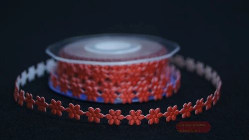 Bild von Band 10y/ 8mm, Blühte klebend, rot