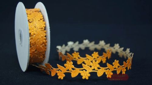 Bild von Band 10y/ 20mm, Blume klebend, orange