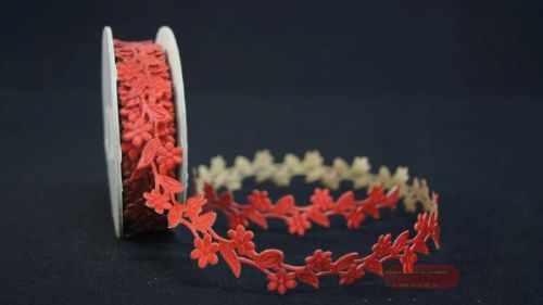 Bild von Band 10y/ 20mm, Blume klebend, rot