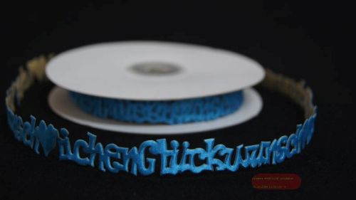 Bild von Band 10y/ 16mm, Glückwunsch klebend, türkis