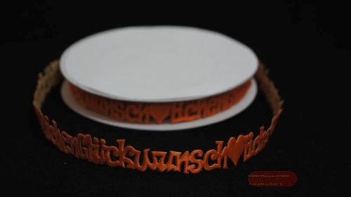 Bild von Band 10y/ 16mm, Glückwunsch klebend, orange