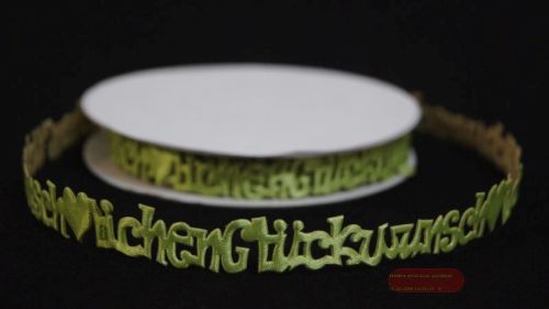 Bild von Band 10y/ 16mm, Glückwunsch klebend, h'grün