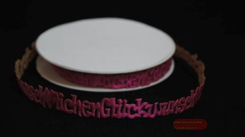 Bild von Band 10y/ 16mm, Glückwunsch klebend, fuchsia