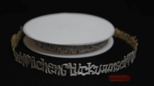 Bild von Band 10y/ 16mm, Glückwunsch klebend, altsilber