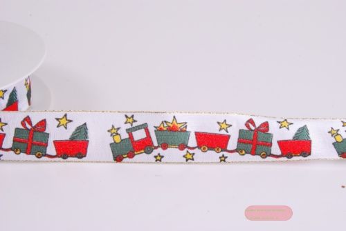 Bild von Band 25m/ 25mm, Zug, bunt/weiss