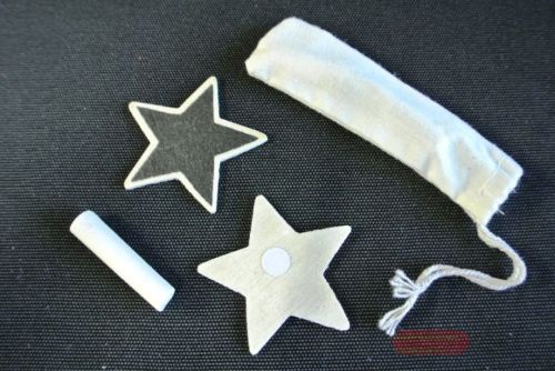 Bild von Holzstern, inkl Kreide - 55mm klebend, schwarz