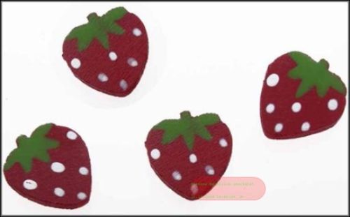 Bild von Deco, Erdbeere 25mm - klebend, rot