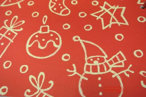 Bild von Bogen 70x 100cm, Strichmotiv, rot