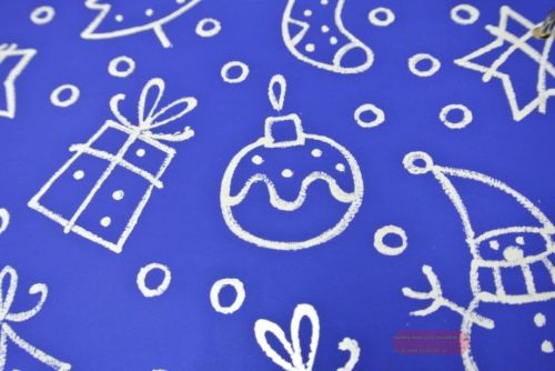 Bild von Bogen 70x 100cm, Strichmotiv, blau