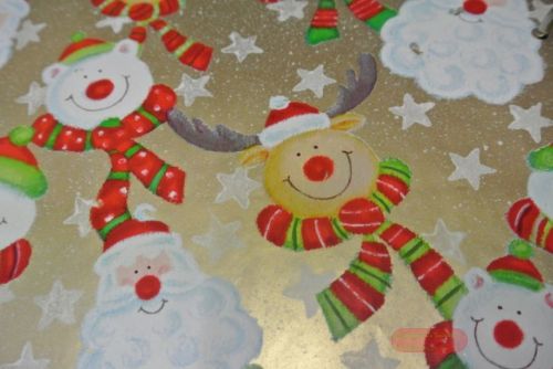 Bild von Bogen 70x 100cm, Niko mit Schal, gold