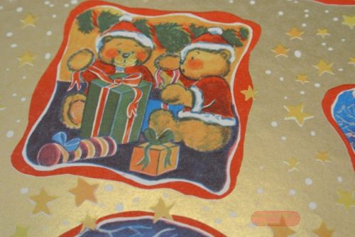 Bild von Bogen 70x 100cm, Bär im Qudrat, gold