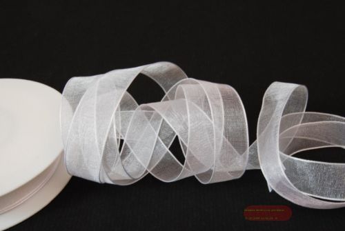 Bild von Band 50m/ 15mm, Organza, weiss