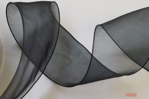 Bild von Band 50m/ 40mm, Organza, schwarz
