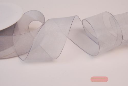 Bild von Band 50m/ 40mm, Organza, grau