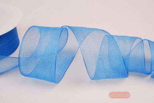 Bild von Band 50m/ 40mm, Organza, h'blau