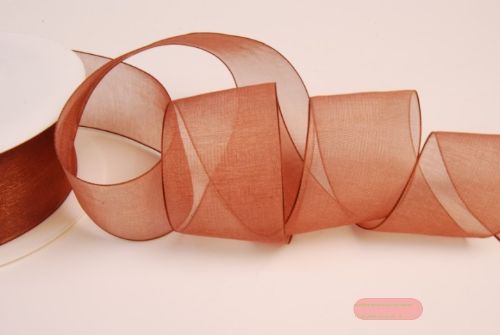 Bild von Band 50m/ 40mm, Organza, braun