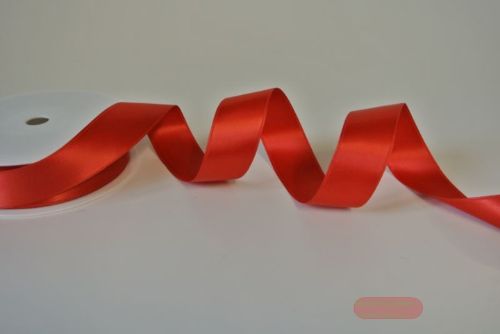Bild von Band 25m/ 25mm, Double face Satin, rot