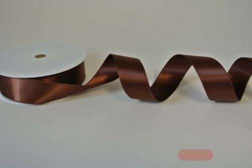 Bild von Band 25m/ 25mm, Double face Satin, chocobraun