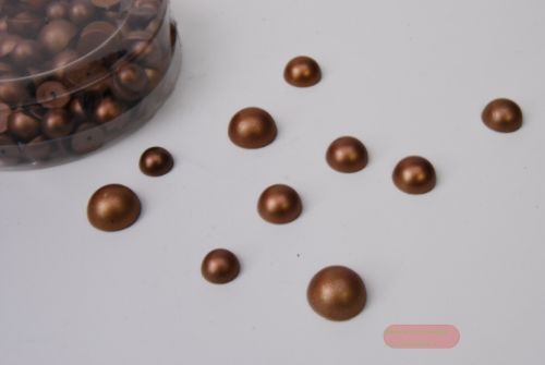 Bild von Perlen halbe, Grössen sort. 20/ 45/ 200 , braun