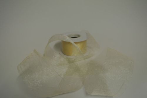 Bild von Band 20m/   50mm, Crash-Organza, creme