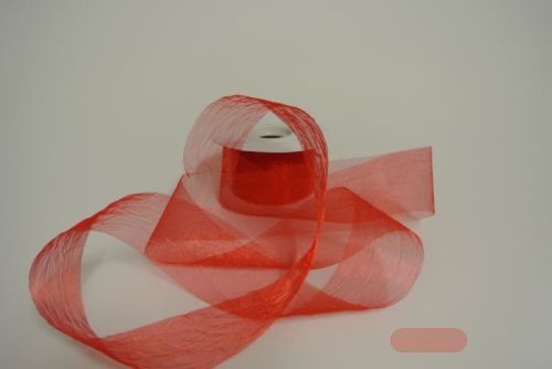 Bild von Band 20m/   50mm, Crash-Organza, rot