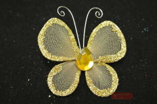 Bild von Deco, Schmetterling 50mm, leber/gold