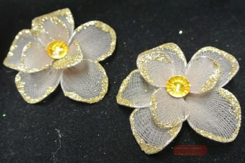 Bild von Deco, Blume 50mm, leber/gold