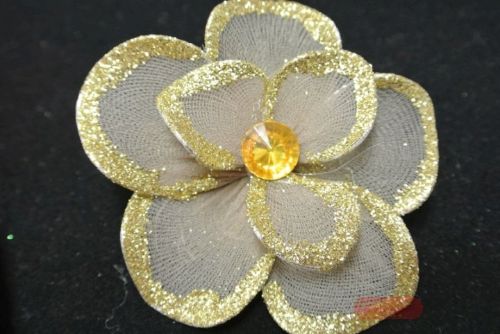 Bild von Deco, Blume 80mm, leber/gold