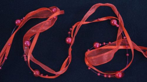 Bild von Band 5m/ 20mm, Pearls Mab, rot