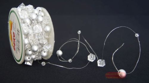 Bild von Girlande 20m/ 10mm, Würfel & Perlen, silber