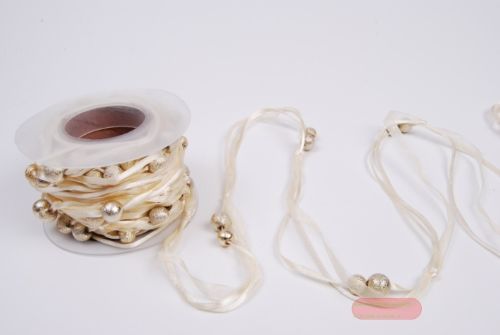 Bild von Girlande 10m/ 20mm, Kugeln & Band, gold