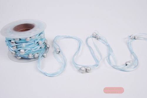 Bild von Girlande 10m/ 20mm, Kugeln & Band, h'blau