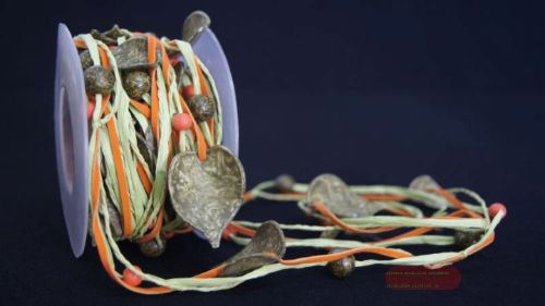 Bild von Band 5m/ 20mm, Cord/Blatt/Leder/Kugel, grün